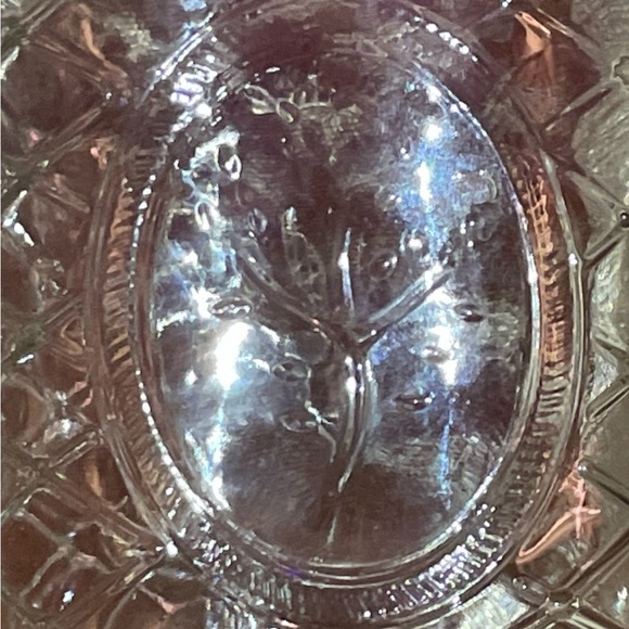 Vintage clear Honeycomb Glass Jar with Metal Holder - Picture 6 of 6